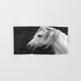Arabian horse in black and white Hand & Bath Towel