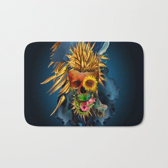 Floral Skull Vivid III Bath Mat