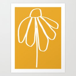 Minimal Flora - daisy yellow Art Print