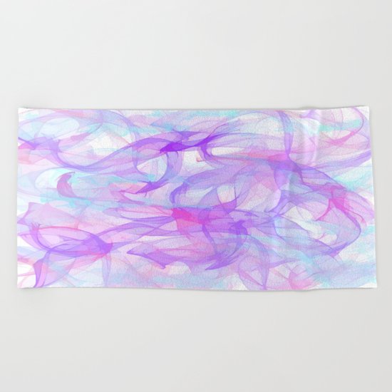 Soft Veils Of Color Abstract Beach Towel