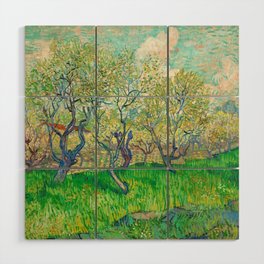 Orchard in Blossom, 1889 by Vincent van Gogh Wood Wall Art