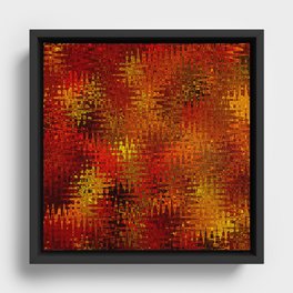 Red Hot Zigzag Pattern Framed Canvas
