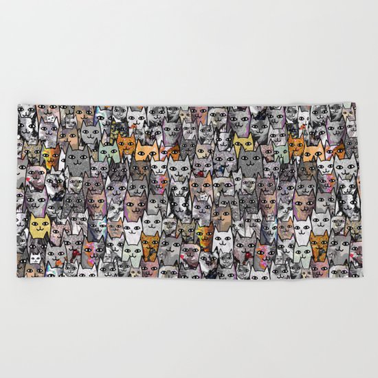 Gemstone Cats Gold Beach Towel