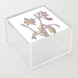 Floral Brazilian Amaryllis Mosaic on White Acrylic Box
