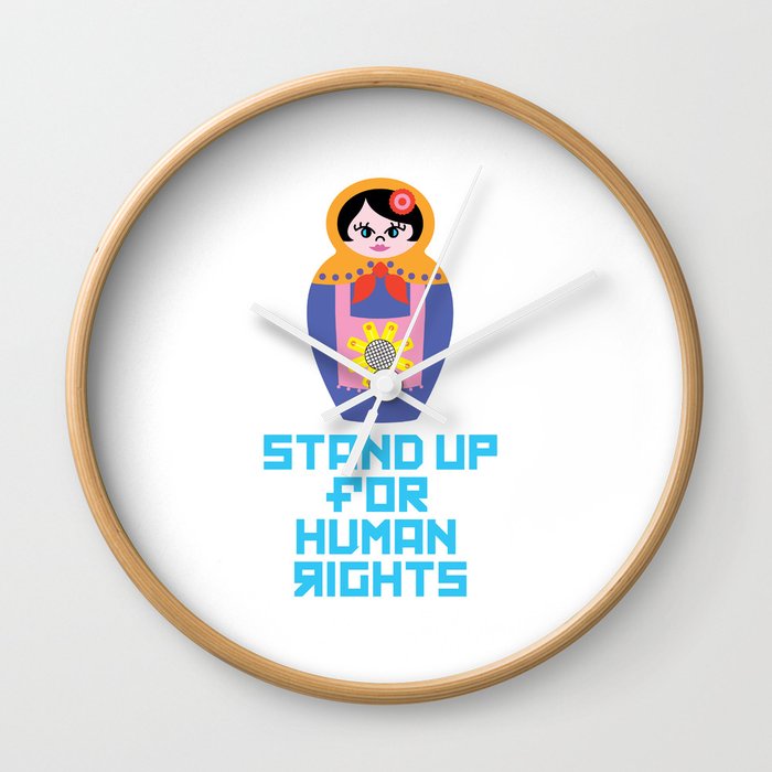 Stand for Human Rights—Female Nesting Doll Wall Clock