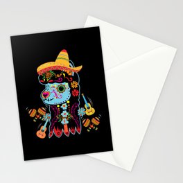 Alpaca Llama Muertos Day Of Dead Sugar Skull Stationery Card