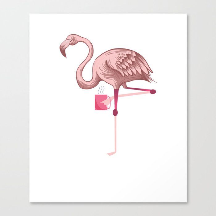 Flamingo-Coffee-Gifts-Lover-Coffee-Shirt Canvas Print