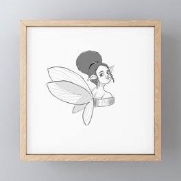 “Fairy” 2022 Inktober Day 24 [Line Art] Framed Mini Art Print