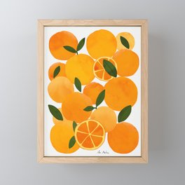 mediterranean oranges still life  Framed Mini Art Print