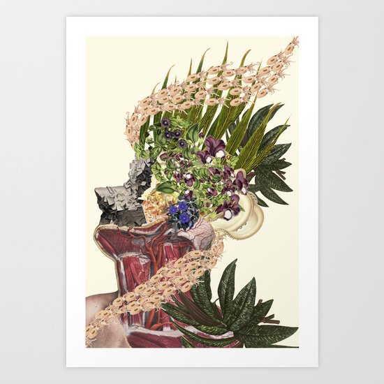 consciousness collapse anatomical collage art by bedelgeuse Art Print