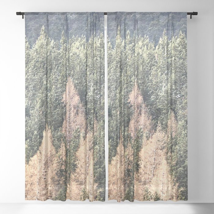 Scottish Highlands Woodland Landscape (in I Art and Afterglow) Sheer Curtain