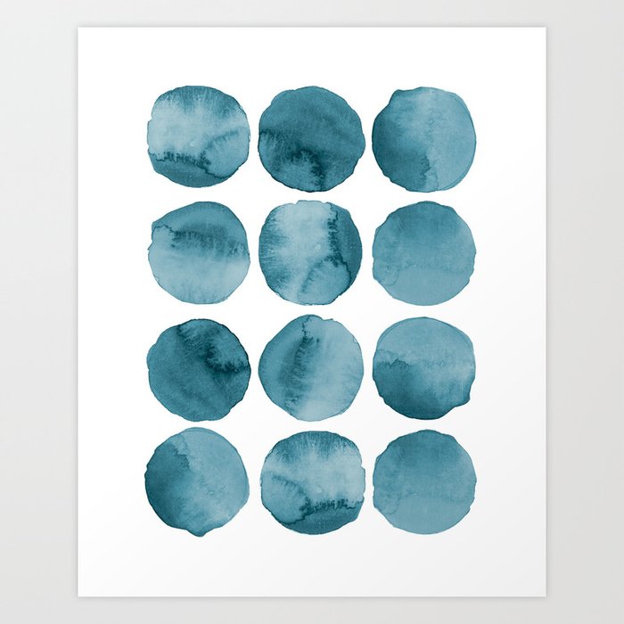 Discover the motif BLUE BLUR. WATERCOLOR BLOT. by Art by ASolo  as a print at TOPPOSTER