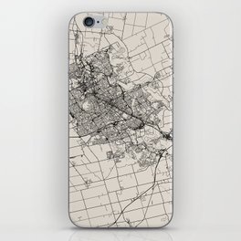 Canada, Kitchener - Black & White City Map - Detailed Map Drawing iPhone Skin