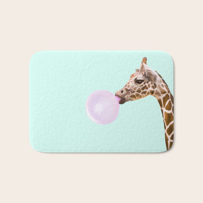 GIRAFFE Bath Mat by Paul Fuentes Society6