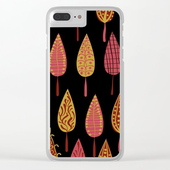 Autumn leaves on a black background . Clear iPhone Case