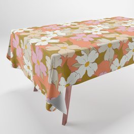 orange peach pink floral aesthetic dogwood symbolize rebirth and hope Tablecloth