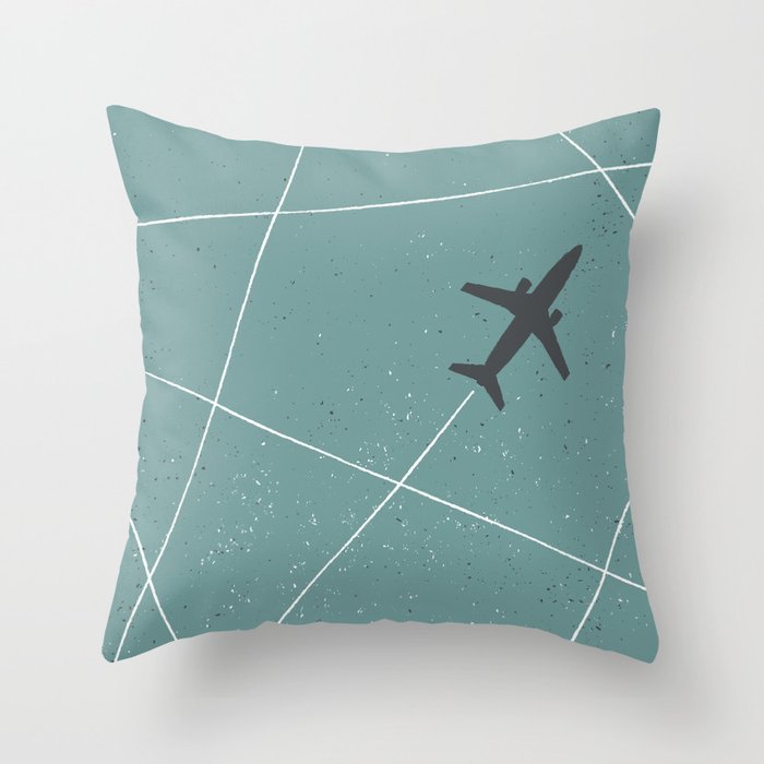The Jet Set - Lagoon Blue Throw Pillow