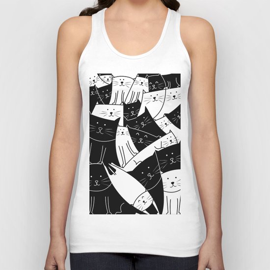 The Cats are Watching - B/W Unisex Tank Top
