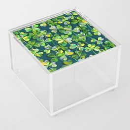 Lucky Clovers in Emerald Green Acrylic Box
