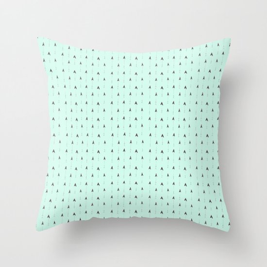mint magic arrows Throw Pillow