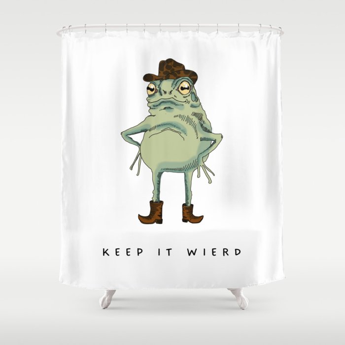 Cowboy Frog Shower Curtain by SundayBlues