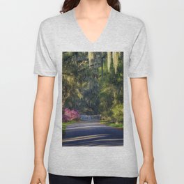 Garden Gate - Magnolia Plantation and Gardens V Neck T Shirt