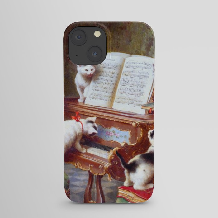 vintage kittens playing iPhone Case