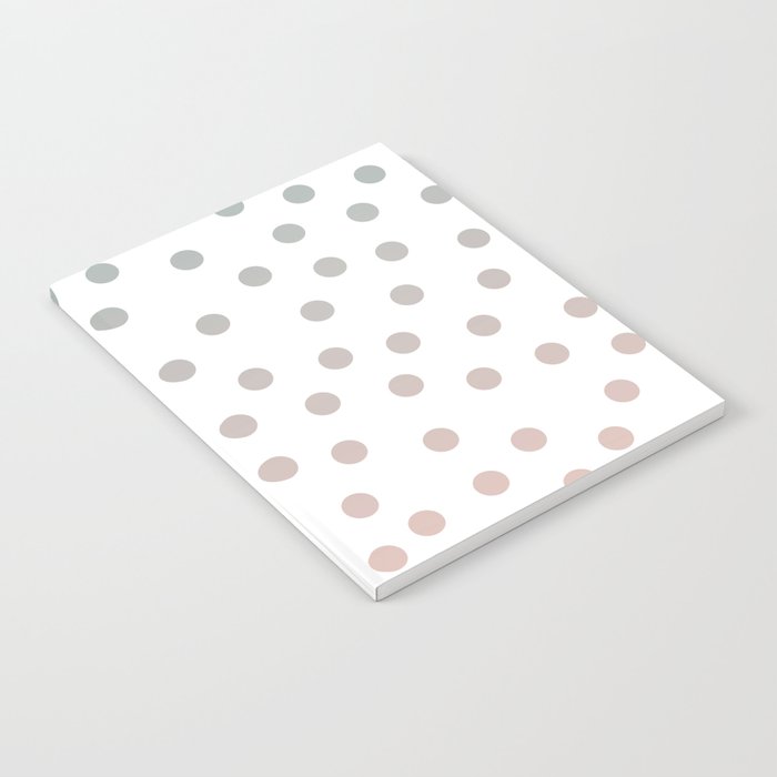Simply Dots in Coral Peach Sea Green Gradient on White Notebook