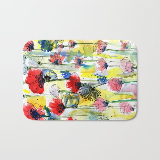 Poppy Floral Bath Mat