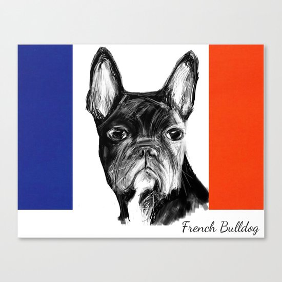 French Bulldog. The Totally French Version... Canvas Print