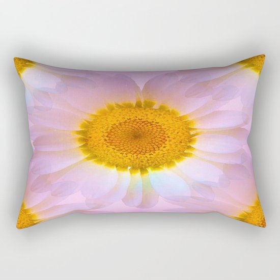 Pink Iridescent Floral Abstract Rectangular Pillow