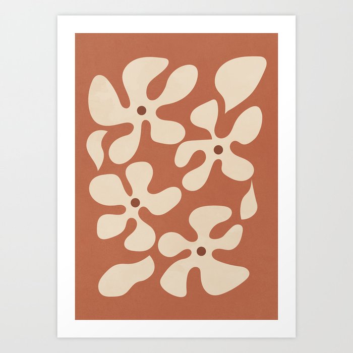 Trendy Art Botanical, Brown Beige Art Print