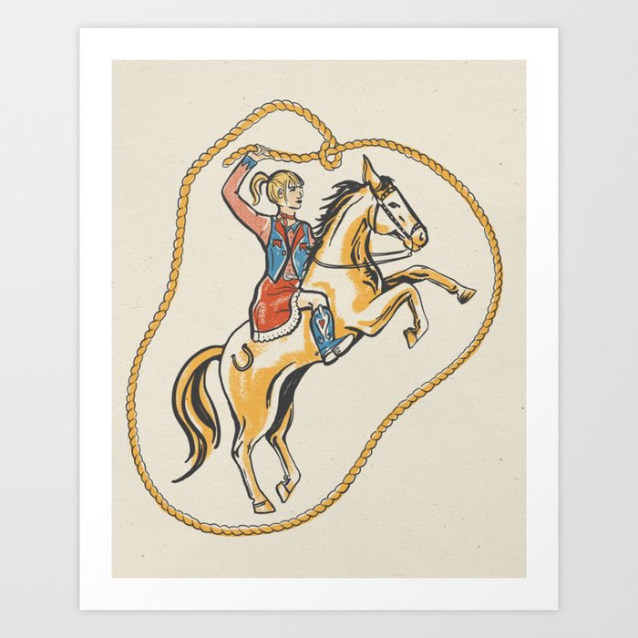 Ride 'em Cowgirl! Art Print