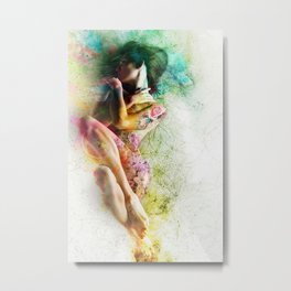 Self-Loving Embrace Metal Print | Hanniloveart, Sublime360, Grace, Hannilove, Digital, Painting, Other, Selflove, Beauty, Nude 