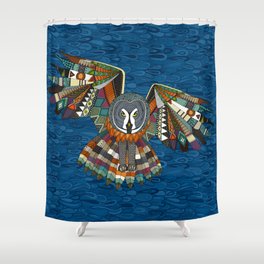 night owl blue Shower Curtain