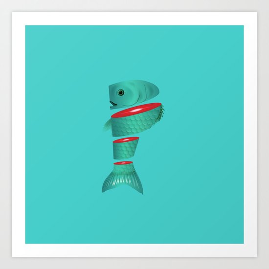 P is for sliced Phish Art Print