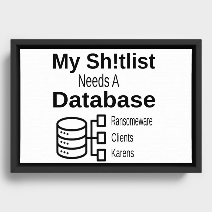 Sh!tlist Database Framed Canvas