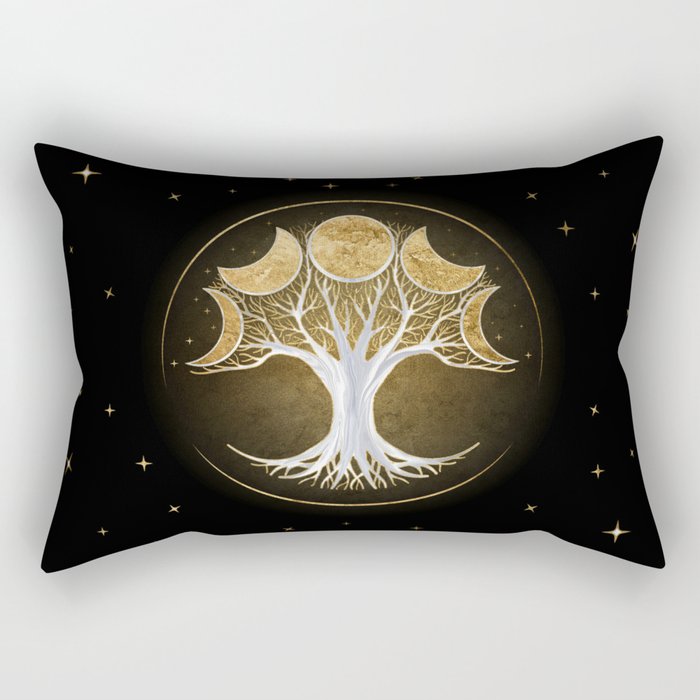 Tree of life and moons Rectangular Pillow