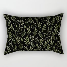Eucalyptus- Green Leaves Dark Background  Rectangular Pillow