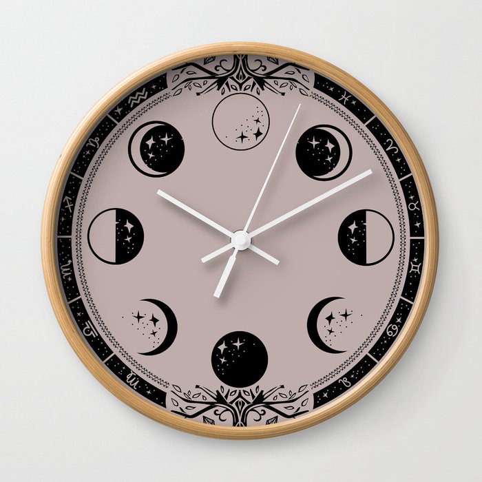 Astrological Moon Phase Magical Witchy  Wall Clock