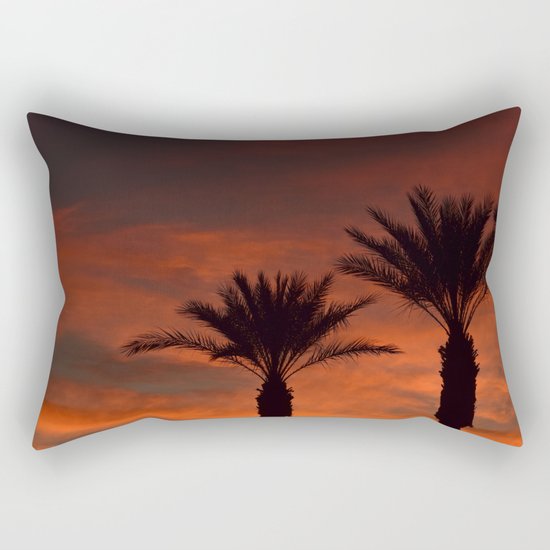 Palm Sunset - II Rectangular Pillow