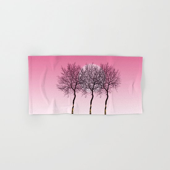 Triplet trees in pink Hand & Bath Towel