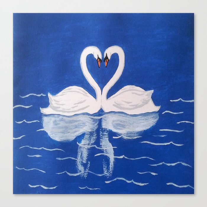 Beautiful Love Swans Canvas Print