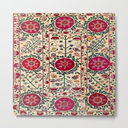 86 Suzani Uzbekistan Textile Embroidery Central Asian Persian Cultural Tapestry Metal Print