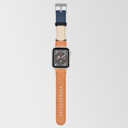 Geometric Lines in Navy Blue Orange 6 (Rainbow Abstraction) Apple Watch Band