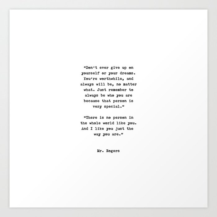 Mr. Rogers | Typewriter Style Quote Art Print