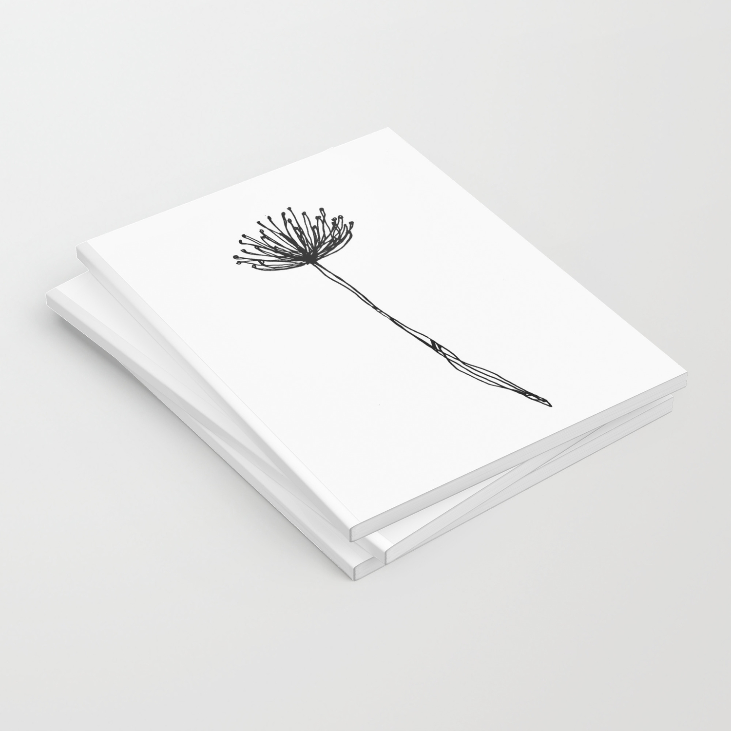 Simple Flower Outline Print Continuous Line Art Notebook By