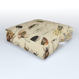Insectes 1 by Adolphe Millot Outdoor Floor Cushion