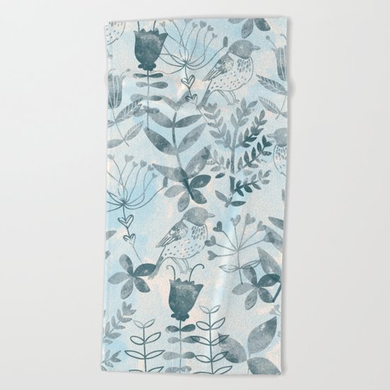 Watercolor Botanical Garden IV Beach Towel