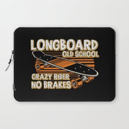 Longboard Old School No Brakes Skater Laptop Sleeve
